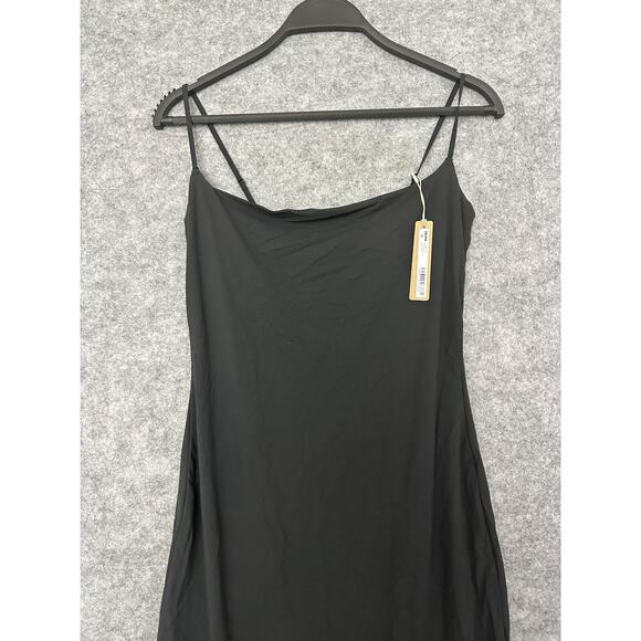 SKIMS Onyx Fits Everybody Sleeveless Spaghetti Straps Slip Dress Size Large New - Picture 2 of 5